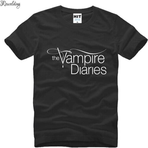 The Vampire Diaries Print T shirt Summer New Fashion Cotton Custom Personalized Logo Mens Men T-shirt Tshirt