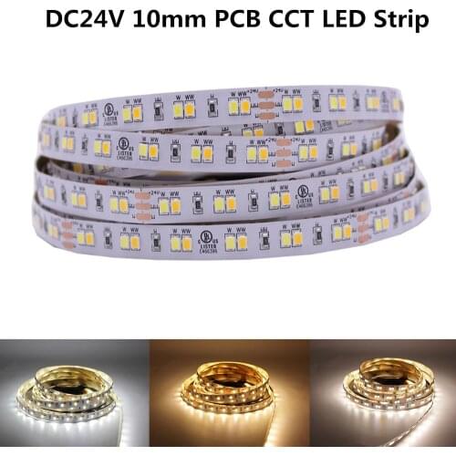 5M 3528 2835 CW/WW Dual White Color Temperature Adjustable CCT 12V 24V Double Color LED Flexible Strip 120leds/m Tape Light