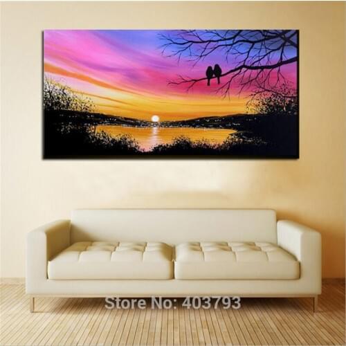 Perfect 24x48'' modern abstract oil painting handpainted on canvas "beautiful flowers'' decorative pictures home decor