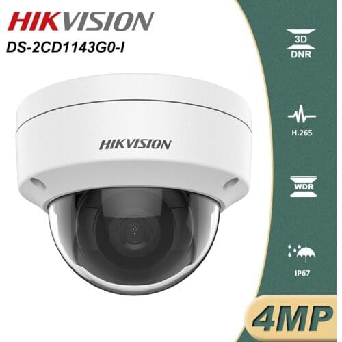 Hikvision 4MP POE IP Camera DS-2CD1143G0E-I Video Surveillance IR Network Dome Camera IR 30M IP67 IK10 H.265