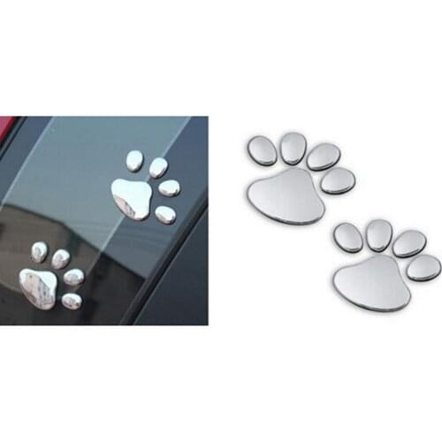 Kawaii Car Sticker Lovely Cartoon Bear Dog Animal Paw Foot Prints Pattern Cute 3D Car Window Bumper Body Decal