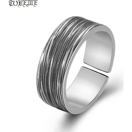 Handmade 100% 999 Silver Ring Real Pure silver Ring Vintage Thai Silver Ring Resizable