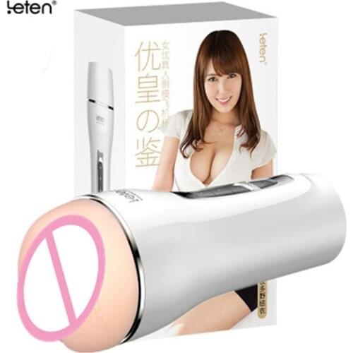 Leten Full-Feeling Sucking Male Masturbator Cup Sex Toys For Men Penis Massage 1:1 Vagina Real Pussy Mold Sexy Moaning Machine