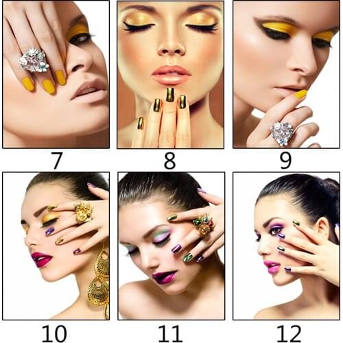 Fashion Girl Portrait Art Canvas Painting Print Trendy Manicure Poster Wall Pictures For Beauty Shop Modern Home Decor