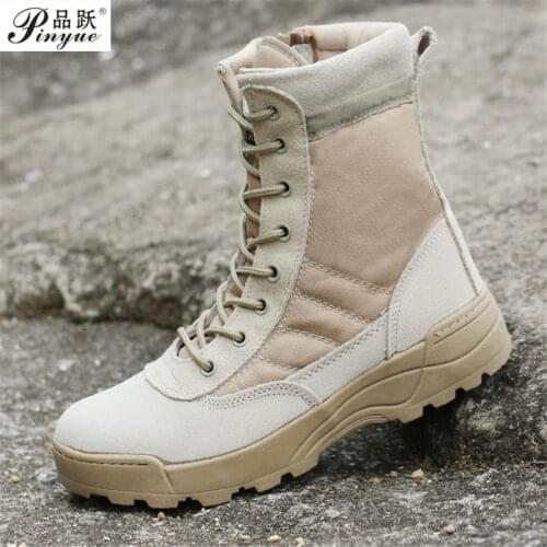 Men Desert Tactical Military Boots Mens Work Safty Shoes Army Boot Militares Tacticos Zapatos Ankle Combat Boots