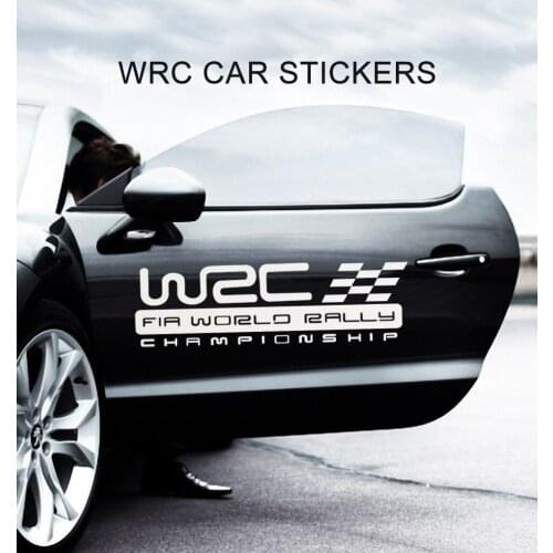 Three Ratels 2pcs WRC Door Decals World Rally Championship Racing Car Styling Reflective Vinyl Sports Sticker Handle Body Decal