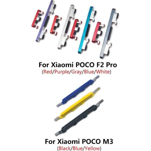 New Side Volume Button + Power ON / OFF Buttton Key Set For Xiaomi Poco M3 F2 Pro Replacement Parts