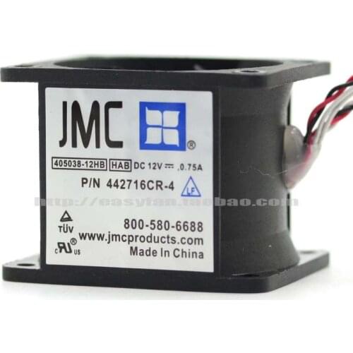 NEW JMC 405038-12HB HAB 12V 0.75A 4038 4cm double Fan leaf 442716CR-4 cooling fan