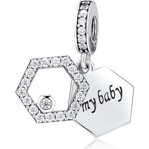 Fits for Pandora Beads Bracelets Necklaces 100% 925 Sterling Silver Love My Baby Charms Free Shipping