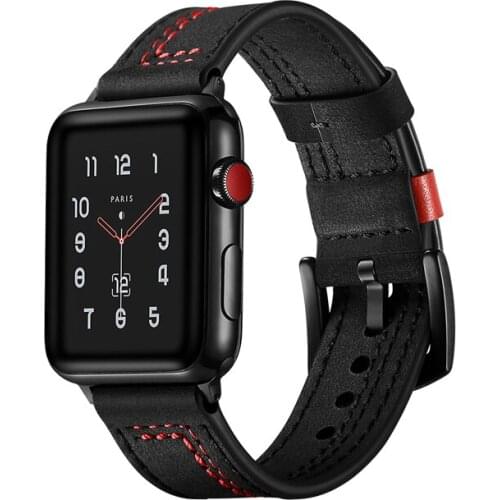 Strap for apple watch band 42mm 38mm apple watch band 44mm 40mm iwatch band 5/4/3/2/1 Genuine Leather bracelet Accessories