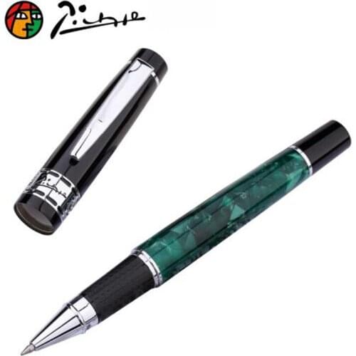 Picasso 915 Top Quality Pimio Marble Celluloid Roller Ball Pen With Refill Eurasian Feelings Jade Green Business For Writing Gif