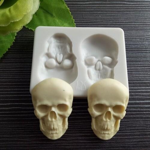 3D Skull Head Silicone Mold Chocolate Candy Mold Cake Baking Mold Practical Baking Tool Creative Cake Decoration Tool Epoxy Tool