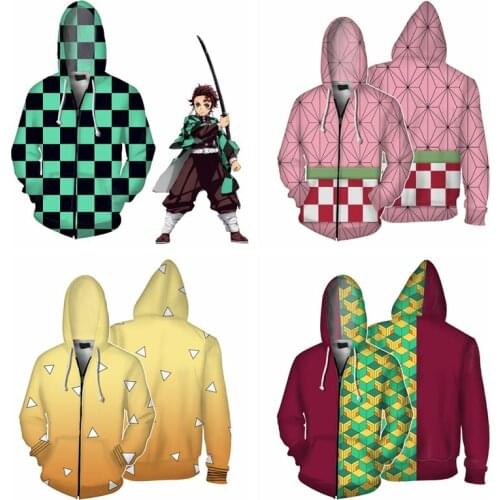 Demon Slayer Kimetsu no Yaiba hooded Sweatshirt 3D Printed Hoodies Men Casual Tanjirou Nezuko Sweatshirt