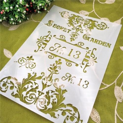 21*29.5 garden secret scrapbook stencils spray plastic mold shield DIY cake hollow Embellishment printing lace ruler Easter