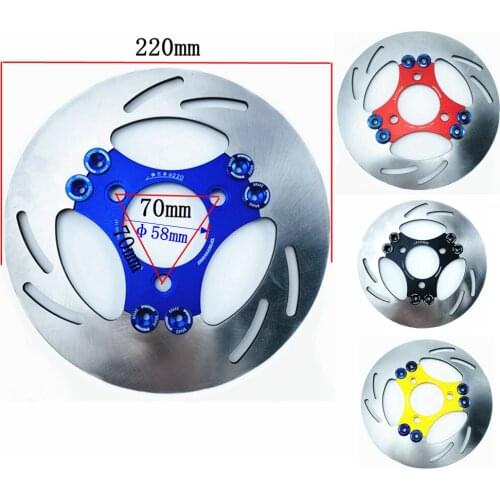 Universal 3 holes 220mm*70mm Motorcycle Floating disc brake disc For Honda Yamaha Rsz Jog Force Scooter Rear And Front Modify