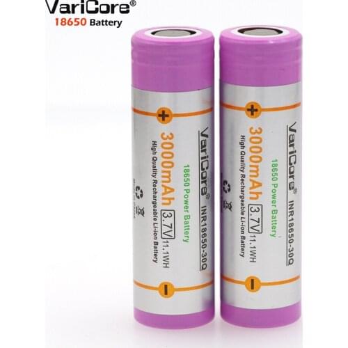 Varicore 2 pcs. Original new INR18650 30q battery 3000 mAh lithium battery INR18650 running rechargeable battery