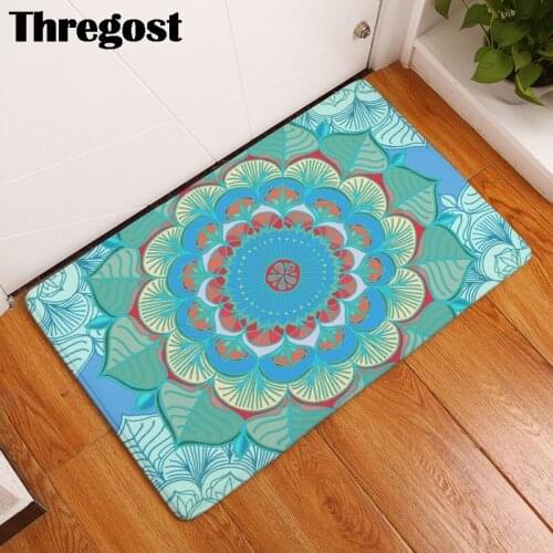 Entrance Doormat 3D Floral Printed Mat Microfiber Carpet for Bedroom Bath Kitchen Door Non-slip Mat Rugs Home Decor