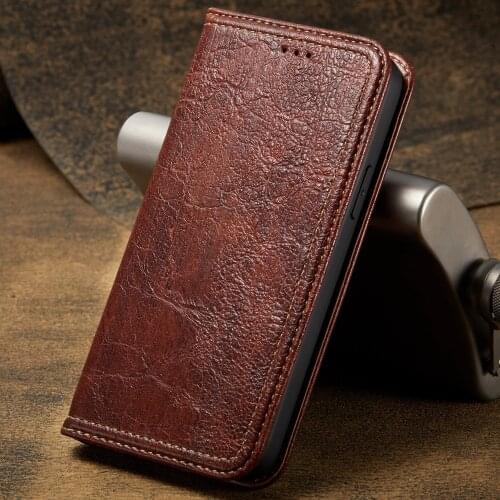 Bark pattern Retro Vintage genuine Leather Flip Case For iPhone 12 Pro Max mini Book Coque For iPhone 12 mini Business Deluxe