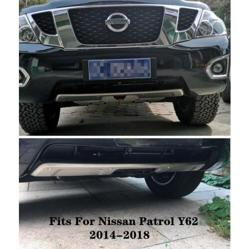 Stainless steel Front Rear Bumper Protector Guard Plate Fits For Nissan Patrol Y62 2014-2018 year