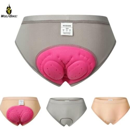 WOSAWE Women Breathable Cycling Underwear Shorts Shockproof 4D Gel MTB Bike Sportswear Biker Triangle Underpants Bicycle Briefs