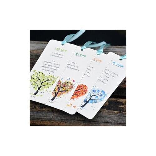 1pcs creative bookmark wholesale Xi Murong poem a flowering tree 4 sheets / set Send students and students each set