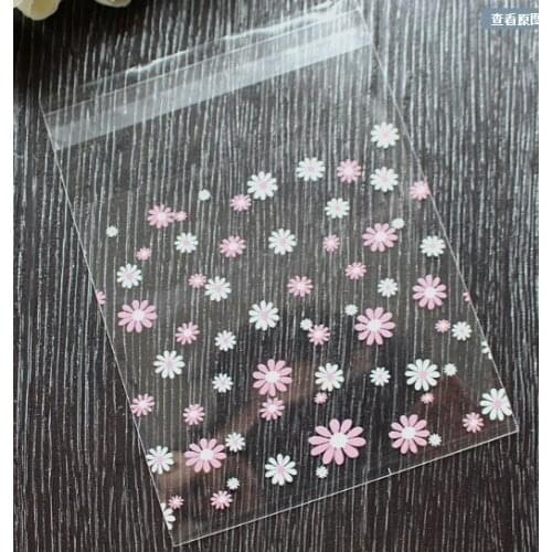 100pcs 10x10+3cm Daisy Flowers Bakery Cookie Candy Sweet Gift Soap Cello OPP Plastic Bag Girls Birthday Wedding Decorations