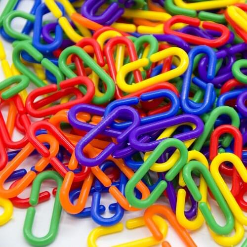 100PCS C-shaped plastic chain buckle Biting toy Bird toy pet toys bird toy parrot toys parrot training toys bird accessories
