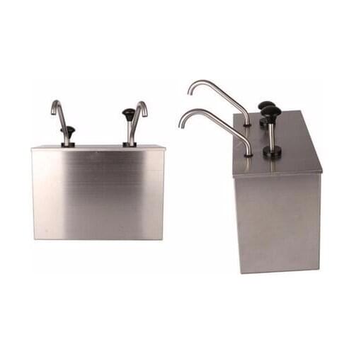 2 Bucket Sauce Dispenser Pump Squeeze Condiment Dispensing Stainless Steel