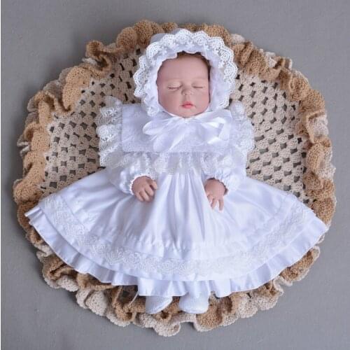 2020summer New Arrivals Baby cotton Dress Birthday Wedding Dress Spain First Birthday Outfit Girl Baptism Clothes Dress Cap Set