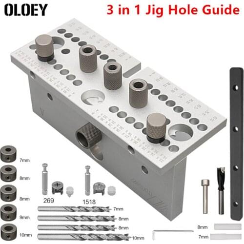 3 In 1 Woodworking Hole Punch Guide Dowel Jig Hole Puncher Positioning Hole Opener DIY Woodworking Tools Drill Guide Locator