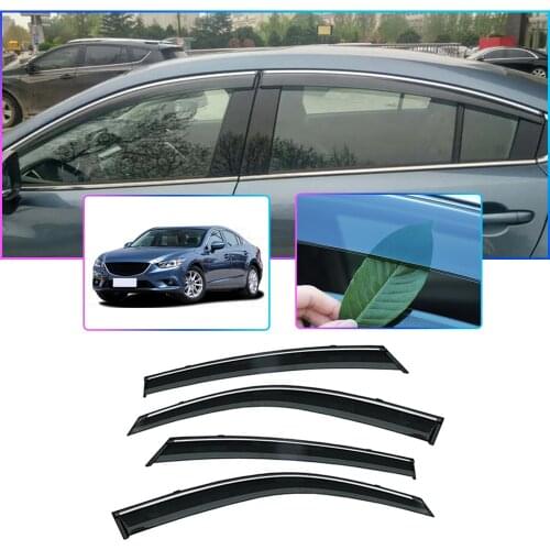 ABS 4pcs Car Styling Smoke Window Sun Rain Visor Deflectors Guard For Mazda 6 Atenza 2014 2015 2016 2017 2018 Accessories