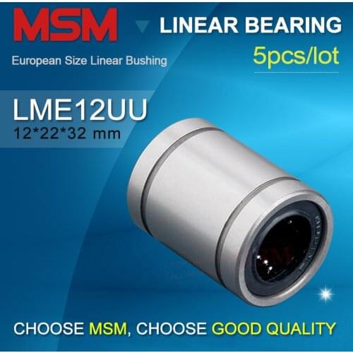 5pcs LME12UU Linear Bearing dr12 D22 L32 Europe Standard Sliding Motion Ball Bush h6 Rod 12mm Shaft Guide 3d Printer CNC parts