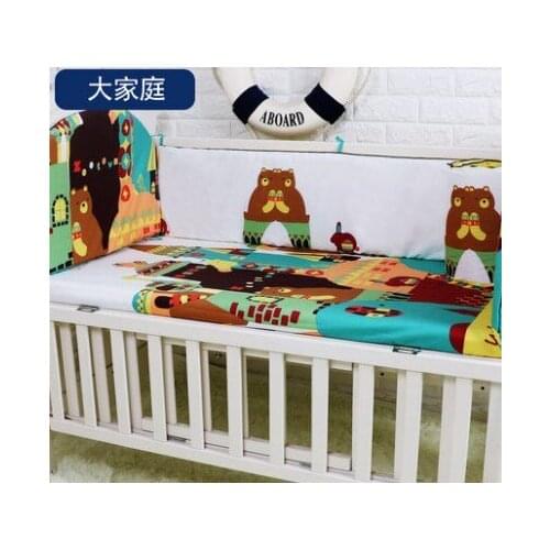 Promotion! 5PCS crib cotton crib bumper baby cot sets baby bed protector child bedding set ,include:(bumpers+sheet)