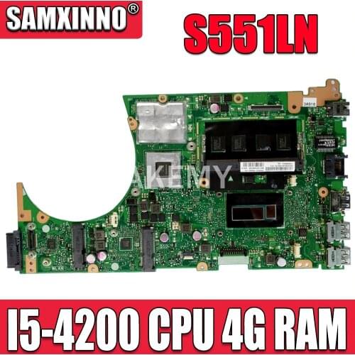 Akemy For ASUS S551LN Laotop Mainboard S551 S551L S551LB S551LN R553L Motherboard with GT840/V2G I5-4200 CPU 4G RAM
