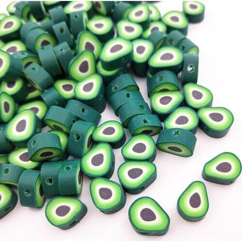 30pcs Avocado Series Acrylic Bead Spacer Beads for Necklace Bracelet Acces Children Kids DIY Jewelry Making Friend Gift
