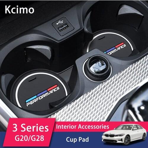 2PCS Car Coasters Cup Holder Mats for BMW E90 E60 F10 G30 F30 F20 G20 X5 F15 E70 E91 F31 F11 X3 F25 X1 F48 F34 F36 Accessories