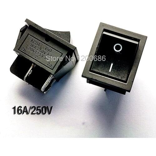 Large ship type switch KCD4 201 black 4 foot 2 files power rocker switch 16A / 250V