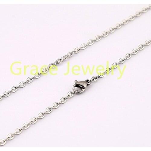 Wholesale 20pcs 20" (50cm) O Shaped Chain 316L Stainless Steel Floating Locket Chains Necklace DIY Jewelry Findings MN389