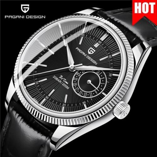 NEW PAGANI DESIGN Original Men Watch Casual Sports 200M Waterproof Watch VH65 Movement Leather Strap Quartz Watches reloj hombre