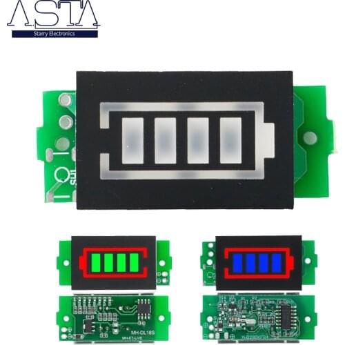 1S 2S 3S 4S Single 3.7V Lithium Battery Capacity Indicator Module 4.2V Blue Display Electric Vehicle Battery Power Tester Li-ion