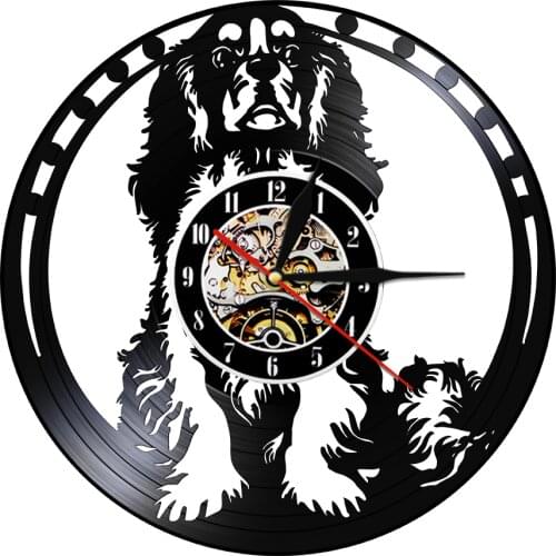 Cavalier King Charles Spaniel Dog 3D Wall Clock Vinyl Record Clock Puppy Ainmal Nursery Art Wall Decor Gift For Pet lover
