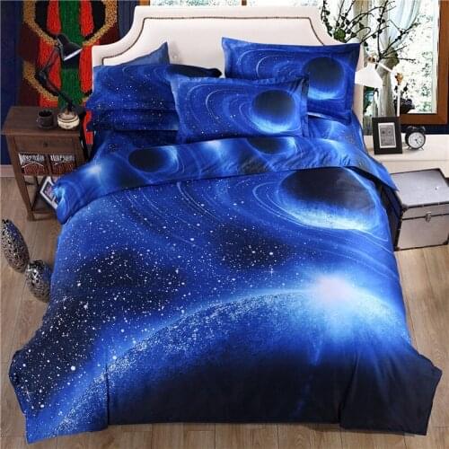 Direct Selling Starry Personalized Bedding, European and American 3D Four-piece Suit, Printed Bed Linen, Home Textile