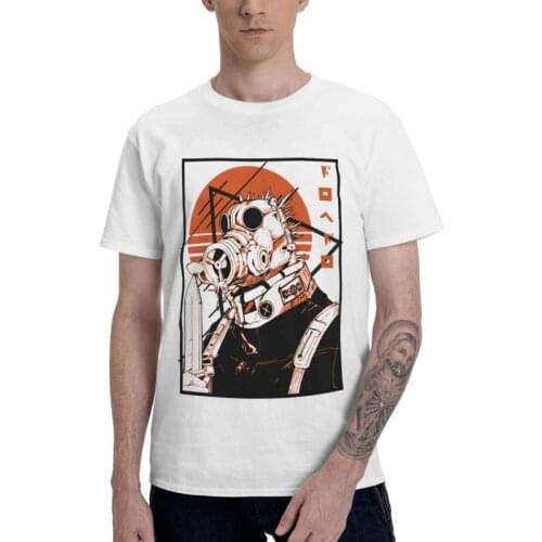 Caiman Dorohedoro Tshirts Men Streetwear Tees Top 100% Cotton T Shirts Short Sleeve Anime Manga Kaiman T-shirt Gift Idea Merch
