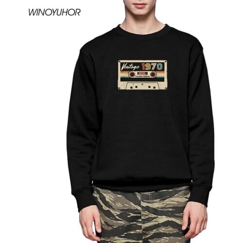 Vintage 1970 Retro Hoodies Men 2021 New Autumn Winter O-Neck Sweatshirts Funny Birthday Gift Tops Casual Pullover Homme
