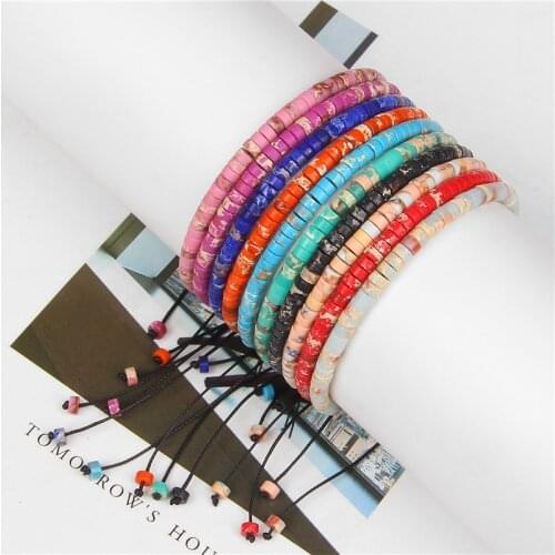Wholesale Fine Beads Bracelet Imperial Jaspers Bracelets Women Men Jewelry Fashion Woven Adjustable Bangles Yoga Reiki Gifts