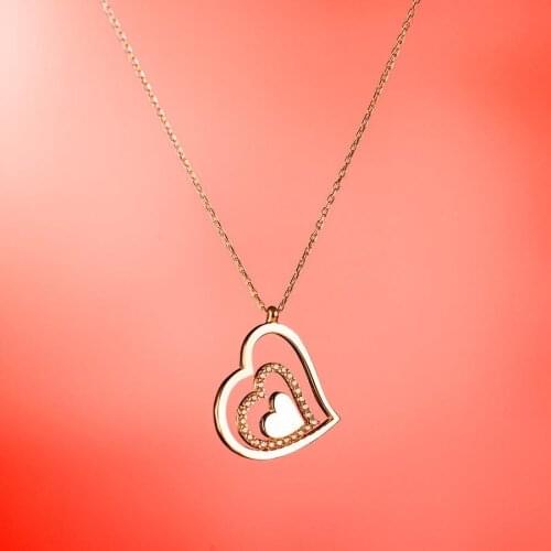 Women Three Intertwined Hearts Necklace Unique Design Necklace Solid 925 Sterling Silver Maden in Turkey Women For Gifts