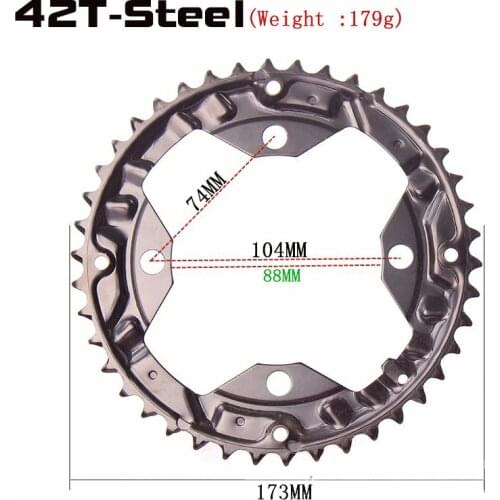 BCD 104/64mm Front Chainring Sprocket 44T/42T/32T/24T/22T MTB Bike Chain Ring Bicycle Front Sprocket Stars Cycling Accessories
