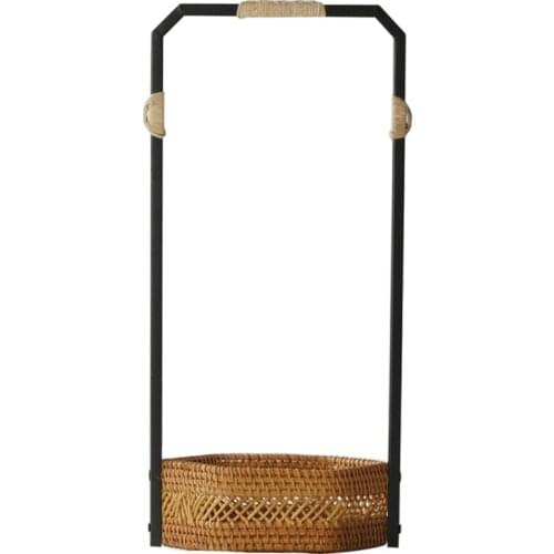 Handmade Vine Woven Cooling Stove Rack Japanese Iron Base Charcoal Stove Service Plate Flower Stand Ceremony Utensils Tea Set