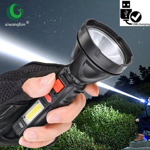 Portable Super Bright Flashlight LED COB Flashlight Long-range USB Rechargeable Small Xenon Lamp Tactical Light Torch Lighter