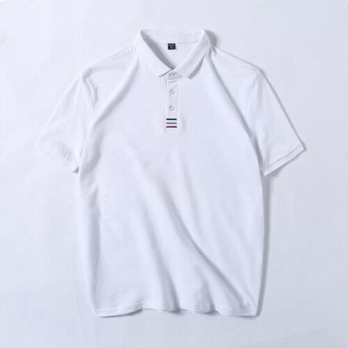 TEHEZAD Mens Polo Shirt New Men Business Casual Pure Color White Cotton Polo Shirt Mens Short Sleeve High Quality Polo Men